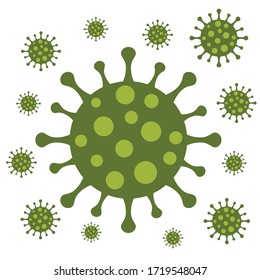 Corona Virus Illustration Vector, Covid19, isolated in white background