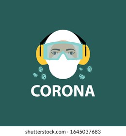 Corona virus illustration, vector design icon, template
