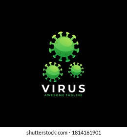 Corona Virus Illustration Vector Logo.