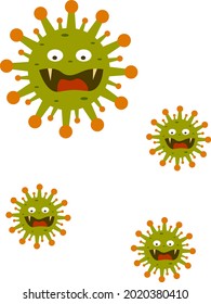 Corona virus, illustration, vector on a white background.