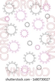 Corona Virus. Infection Desease.vector of corona virus in wuhan,corona  infection. 2019-nvoc virus.corona microbe.