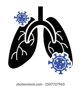 Corona Virus Infection Icon, Vector Graphics