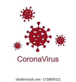 Corona Virus Vector Red Color Stock Vector (Royalty Free) 1927393298 ...