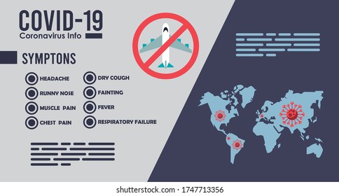 corona virus infographic with earth planet vector illustration design