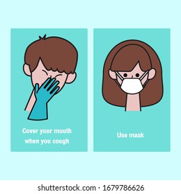 corona virus infographic.use mask illustration.