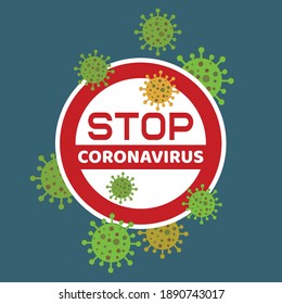 Corona-Virus einzeln auf rundem Schild 