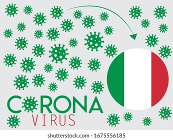corona virus  italy green flag 