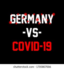 Corona virus lettering design; Germany vs covid-19.