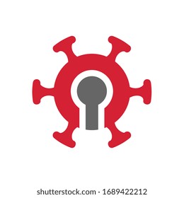 Logo-Symbol für die Virensperre von Corona, Vektorgrafik-Design