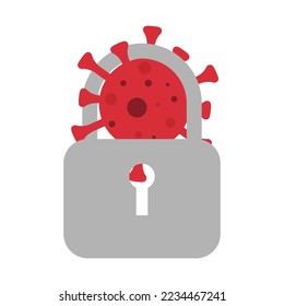 Corona virus Lock down symbol. Lock down concept for virus outbreak 