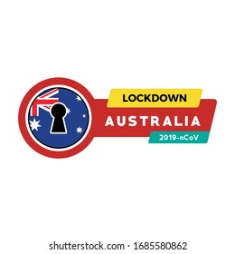 CORONA VIRUS LOCKDOWN, Concept of Lockdown Corona Virus Australia Flag Vector Illustration