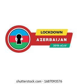 CORONA VIRUS LOCKDOWN, Concept of Lockdown Corona Virus Azerbaijan Flag Vector Illustration