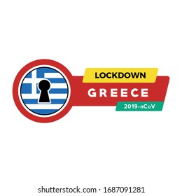 CORONA VIRUS LOCKDOWN, Concepto de bloqueo Virus Corona Grecia Indicador Vector Ilustración