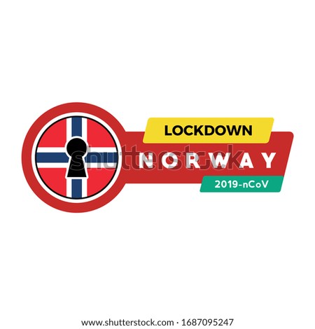 CORONA VIRUS LOCKDOWN, Concept of Lockdown Corona Virus Norway Flag Vector Illustration