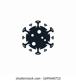 corona virus logo black white