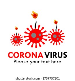 Corona virus logo design template illustration. there are corona virus and grenade.suitable for medical, media, app, etc