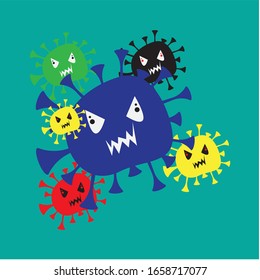 Corona virus logo design vector illustration
