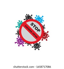 Corona virus logo design vector illustration
