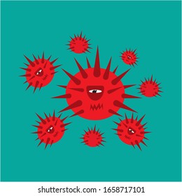 Corona virus logo design vector illustration
