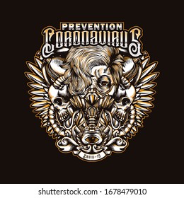 Corona virus logo designs vector
