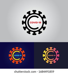 Corona virus logo icon template design, covid-19