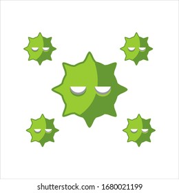 corona virus logo icon vector illustration with scary eyes