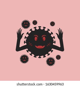 
corona virus logo, illustration of corona virus with pink background