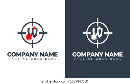 Corona virus logo, symbol, icon color logo, initial letter W virus logo design vector template