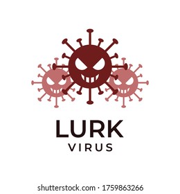 logotipo del virus corona vector color rojo limpio moderno fondo blanco