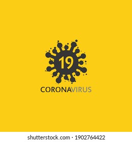 corona virus logo virus vector, vaccin logo,infection bacteria icon and health care danger social distancing pandemic covid 19