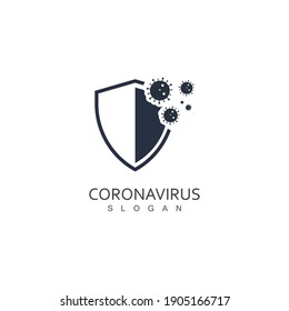 corona virus logo virus vector, vaccin logo,infection bacteria icon and health care danger social distancing pandemic covid 19