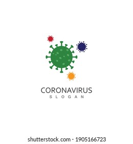 corona virus logo virus vector, vaccin logo,infection bacteria icon and health care danger social distancing pandemic covid 19