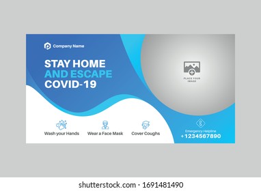 Corona virus Medical health care social media banner post template