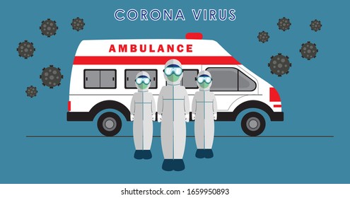 
Corona Virus Medical Teamwork. The Phenomenon Of The Corona Virus In Wuhan China. Simple Design Illustration 