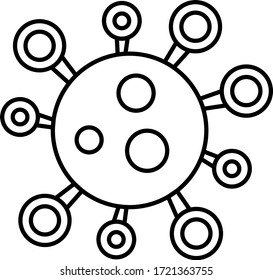 Corona Virus Microscopic View of S Strain concept, Coronavirus 2019-nCoV on white background, Medical concept of a pandemic with dangerous cells Covid-19 Vector Icon design