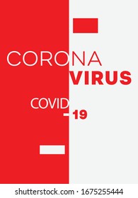 Corona virus in modern flat style. Vector abstract graphic design. Poster template vector design.