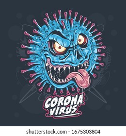 CORONA VIRUS MONSTER ARTWORK  VECTOR