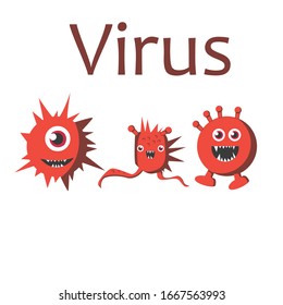 The corona virus monster character is red