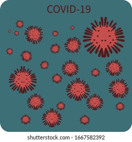 corona virus monster character is red