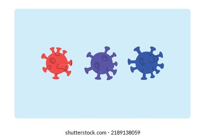 Corona Virus Mutation. Covid-19 Virus Mutating Concept Background Illustration