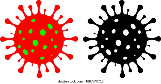 Corona virus mutation vectors. Realistic Coronavirus mutation illustrations