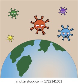 
diseño vectorial de la red de virus corona
