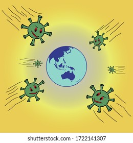 
corona virus network vector design