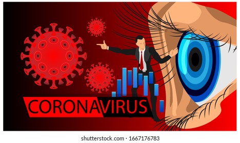 corona virus news headlines impacted the decline in company shares. corona virus flyer in the financial sector