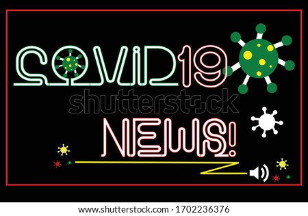 Corona virus news in neon light style banner