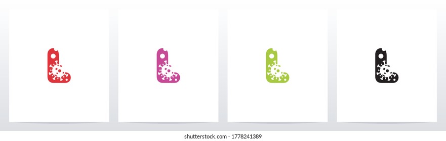 Corona Virus On Letter Logo Design L 