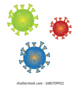 corona virus on white background