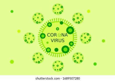 Corona virus outbreak design, virus illustration, green background, virus infographic