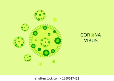 Corona virus outbreak design, virus illustration, green background, virus infographic