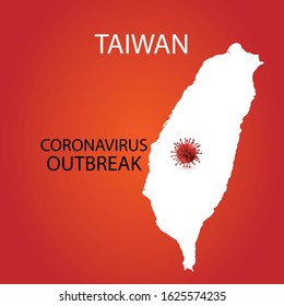Corona virus outbreak with Taiwan map. Awareness prevention update concept. EPS10 vector illustration.